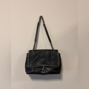 Rebecca Minkoff Edie Flap Shoulder w/Woven Chain Black One Size